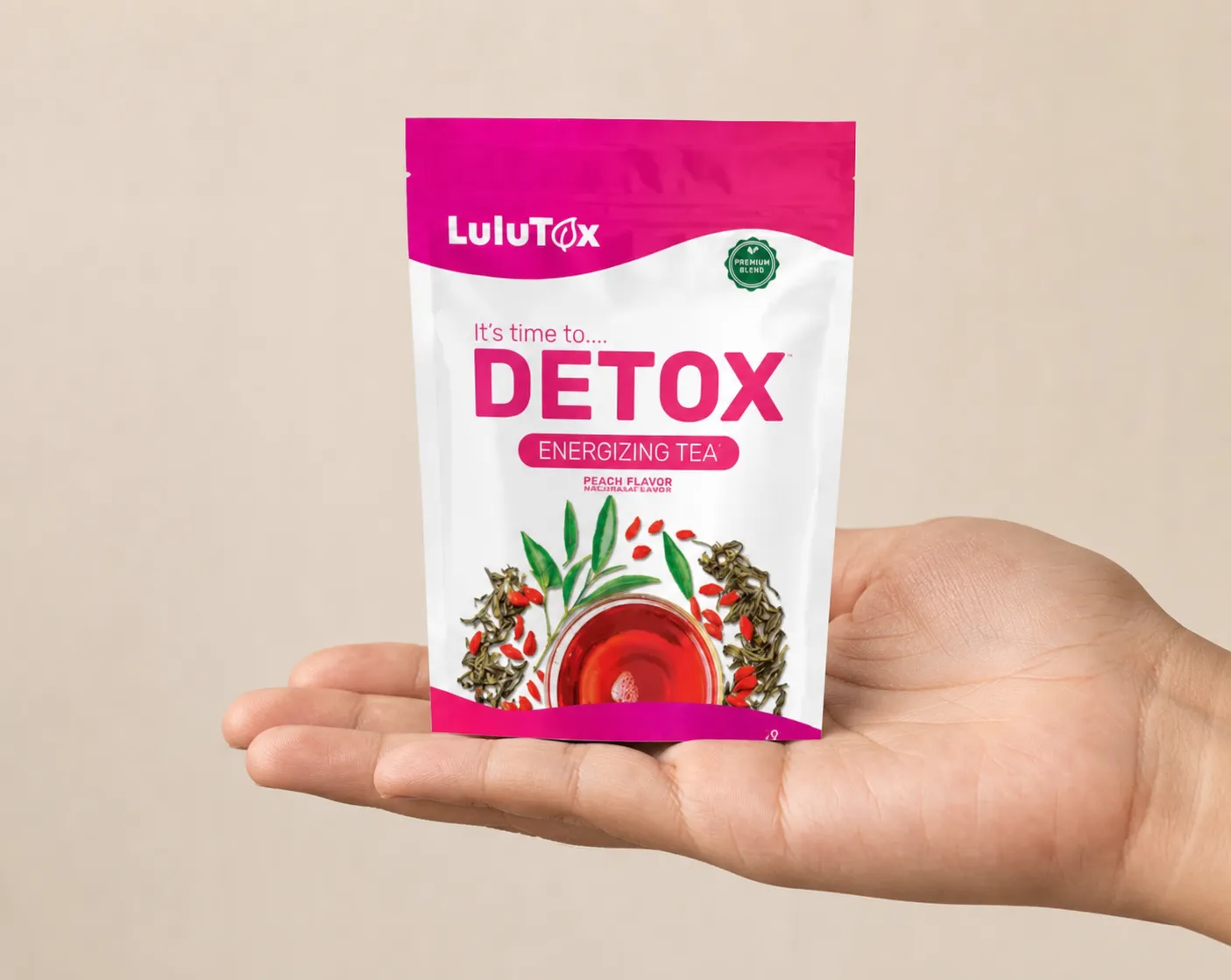 Lulutox Detox Tea — le produit en main